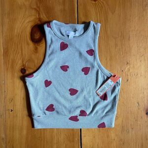 XS women’s Colsie Pajama tank with red hearts